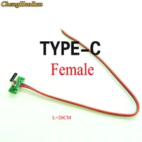 1pcs micro usb type c female vertical usb socket charging data female socket 25p usb test universal board hole line length 20cm