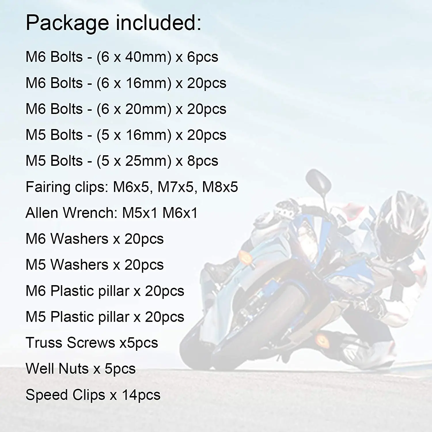 Комплект болтов для обтекателя мотоцикла винты кузова с ЧПУ M5 M6 полный зажим