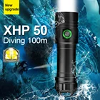 XHP50 Перезаряжаемые Дайвинг фонарик 18650 26650 Батарея профессиональная светодиодная подводная лампа Яркий Мини Водонепроницаемый фонарь для дайвинга 300 м