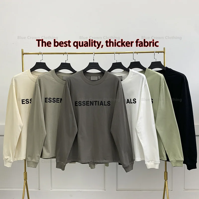 

Essentials Long Sleeve T-Shirt 100% 1:1 Essentials Silicone Letter Long Sleeve T-Shirt Fall/Winter Men's and Women's T-Shirt