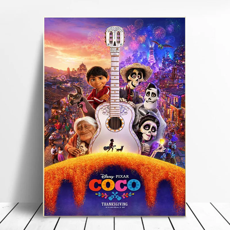 Картины на холсте из аниме Disney Coco Классические Мультяшные кинопостеры и