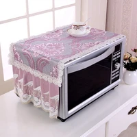 anti oil plaid dustproof oven covers microwave cover with storage bag pastoral cotton cloth decal for kitchen home decor