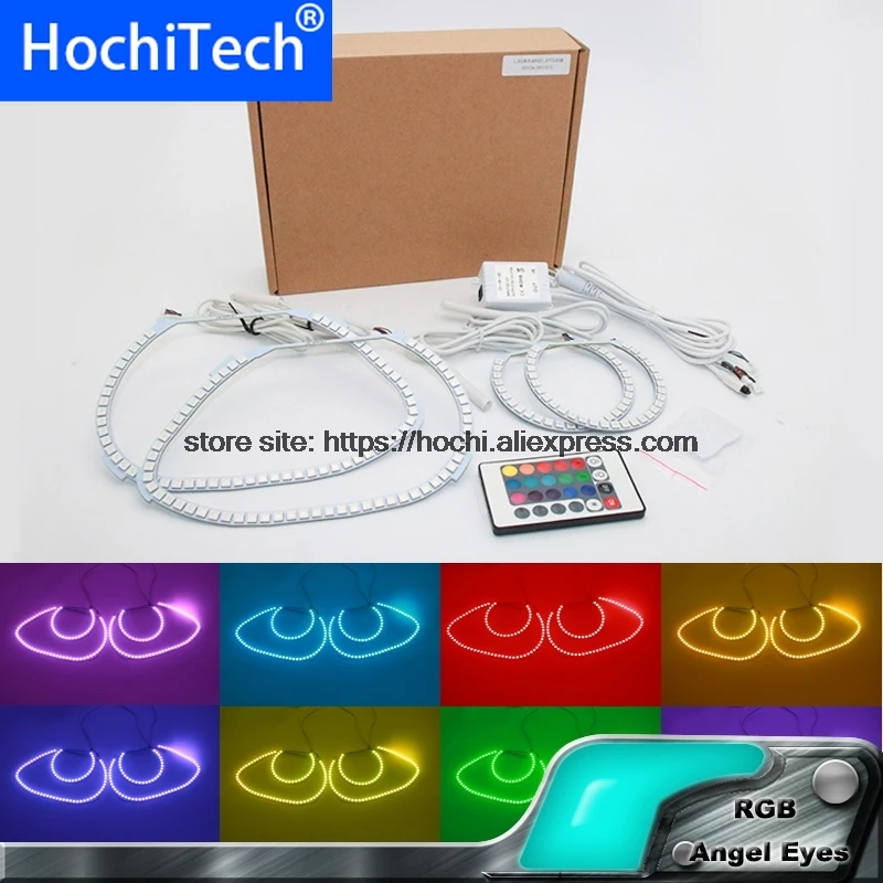 

HochiTech RGB многоцветные светодиодные ангельские глазки набор колец супер яркость Стайлинг автомобиля для Honda Civic FD 2006 2007 2008 2009 2010