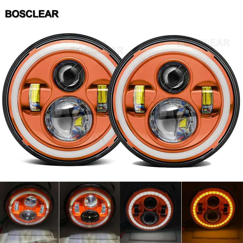 Автомобильный светодиодный 7-дюймовый круглый комплект для переоборудования фар