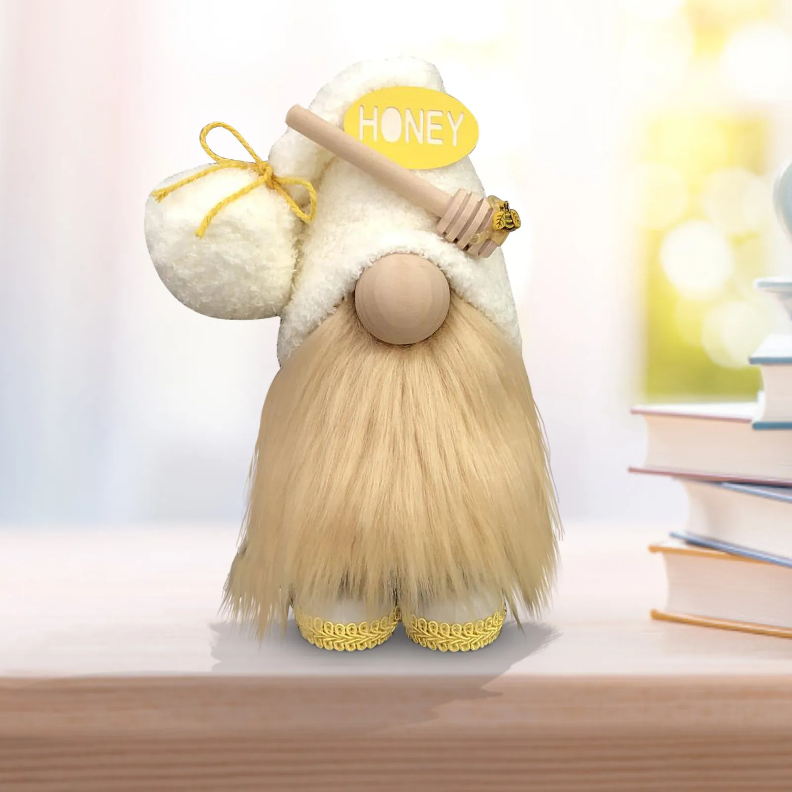 Скандинавский Шмель в полоску гном лимон без лица кукла дерево подвесное