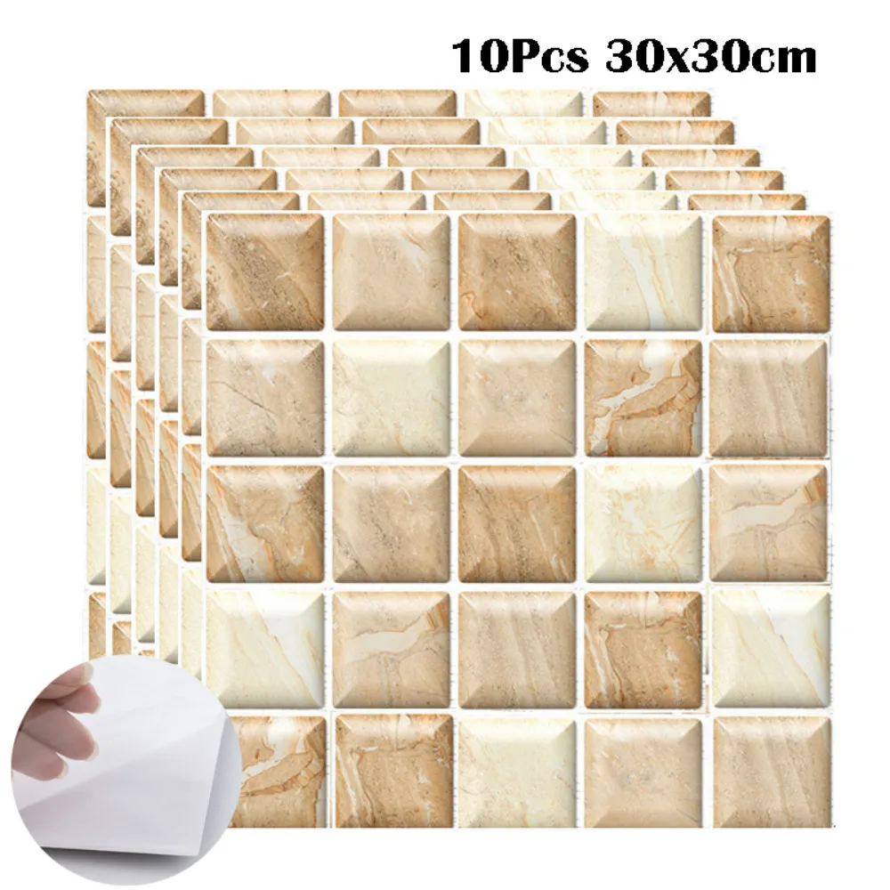 10 шт. современные кирпичные 3D наклейки на стену кухонные для плитки в ванной