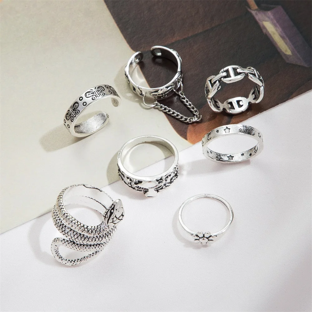 Набор Колец IFME для женщин и мужчин серебристого цвета винтажный Ювелирный