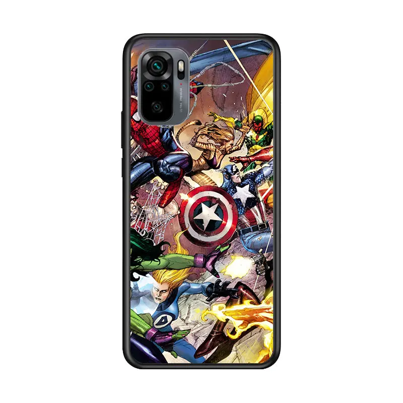 

Marvel Avengers for Xiaomi Redmi Note 10 10S 9 9T 9S 9Pro Max 8T 8Pro 8 7 6 5 Pro 5A 4X 4 Soft Black Phone Case