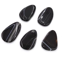 natural stone black agates pendant irregular shape pendants for jewelry making diy necklace accessories size 30x50mm 40x60mm