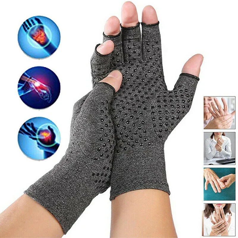 

Compression Gloves Non-slip Breathable Health Care Semi-finger Pain Relief A7