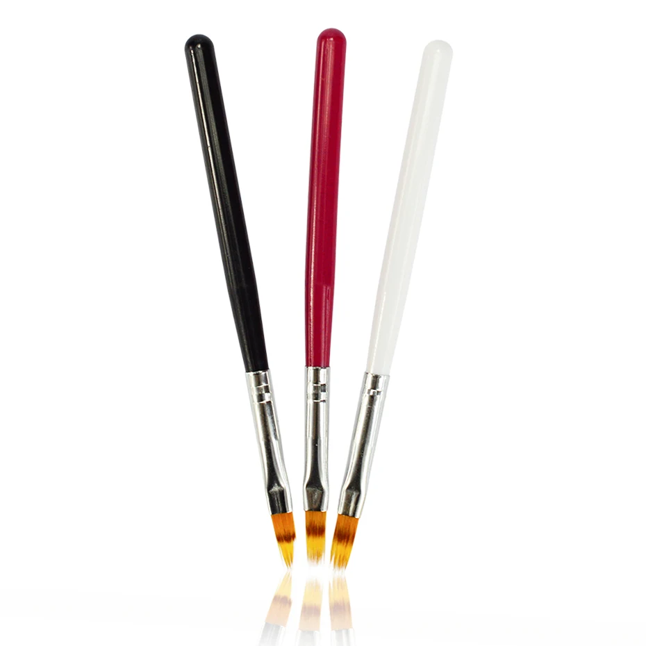 

Painting Pen Drawing Gradient UV Gel Nail Polish Acrylic Liquid Brush White Black Handle Builder Nail Art Manicure Tools BE285-1
