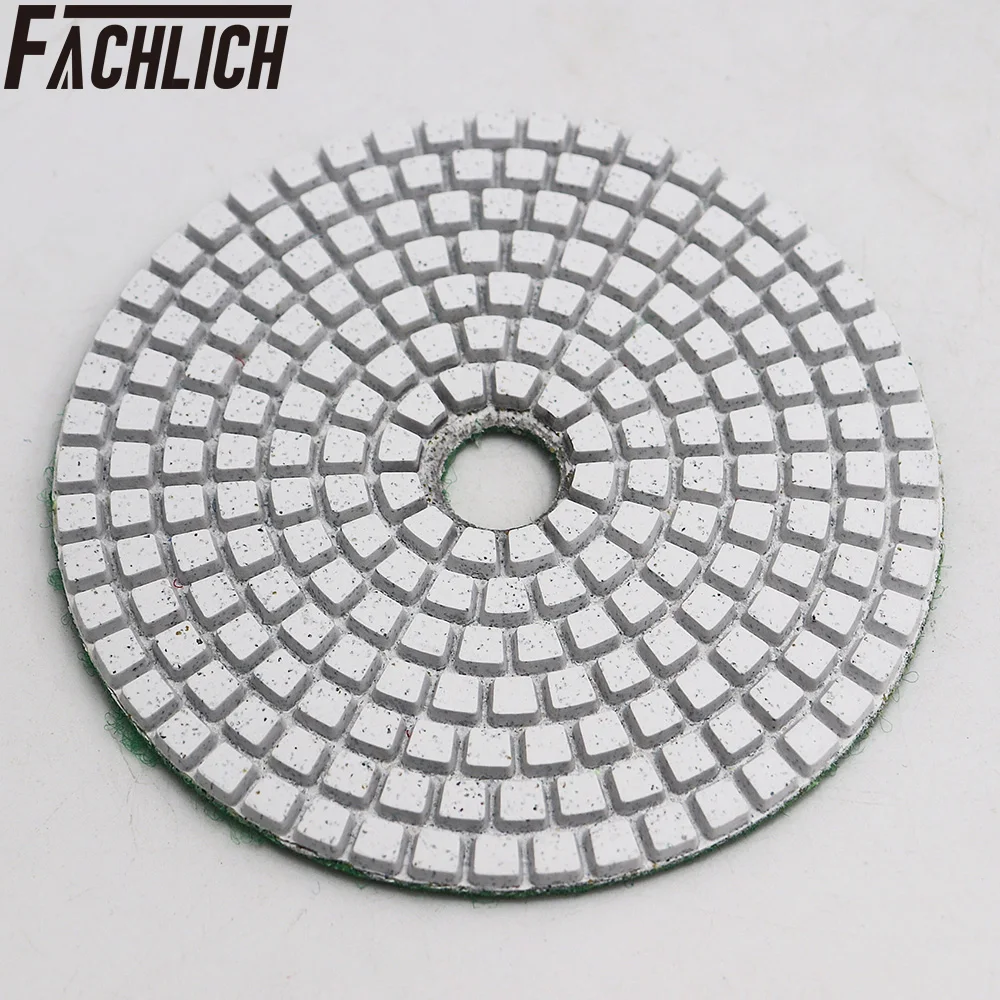 FACHLICH 6pcs/set Wet Diamond Resin Bond Sanding Disc Flexible Polishing Pads For Stone Granite and Marble Dia 100mm/4&quot