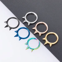 1pc septum piercing clicker segment stainless steel hoop nose ring cartilage earring helix daith ear hinged tragus body jewelry