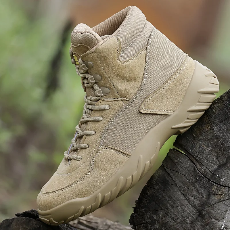 Outdoor Men Hiking Shoes Army Combat Boots Lace Up Ankle Tactical Boot Man Plus Big Size Military Work Mens Non-slip | Спорт и
