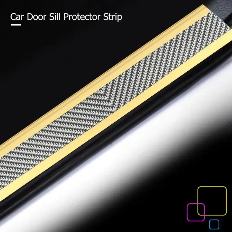 3.3ft углеродное волокно автомобильный протектор двери Стайлинг стикер порога