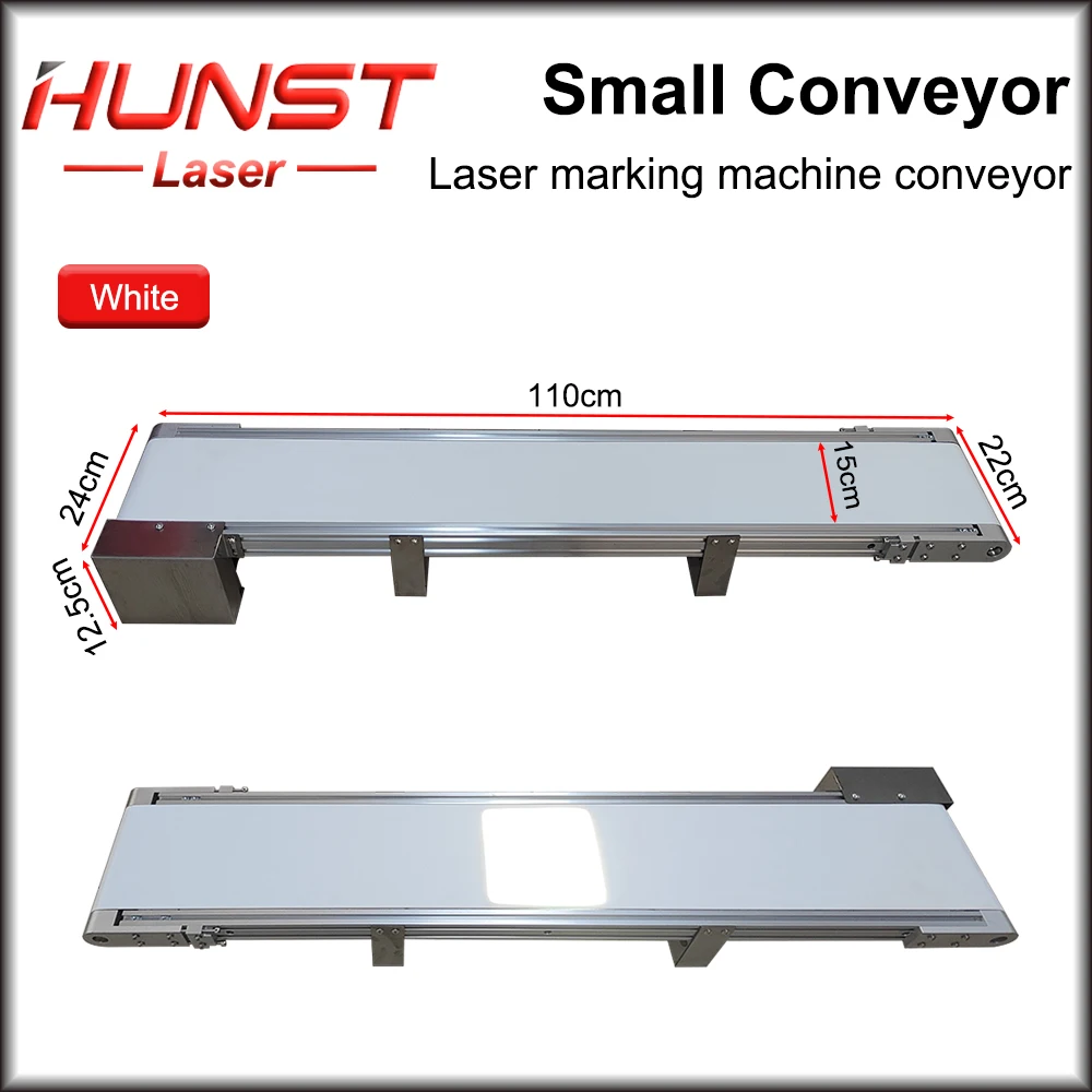 Hunst Conveyor Table with Step Motor Autofeeding Conveyor Belt for Fiber CO2 UV Assembly Line and Camera Laser Marking Machine. enlarge