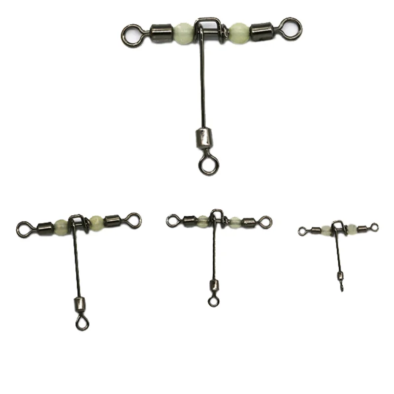 10 шт./лот T Форма рыболовные оснастки поворотный 3 ходовой кольцо ствола