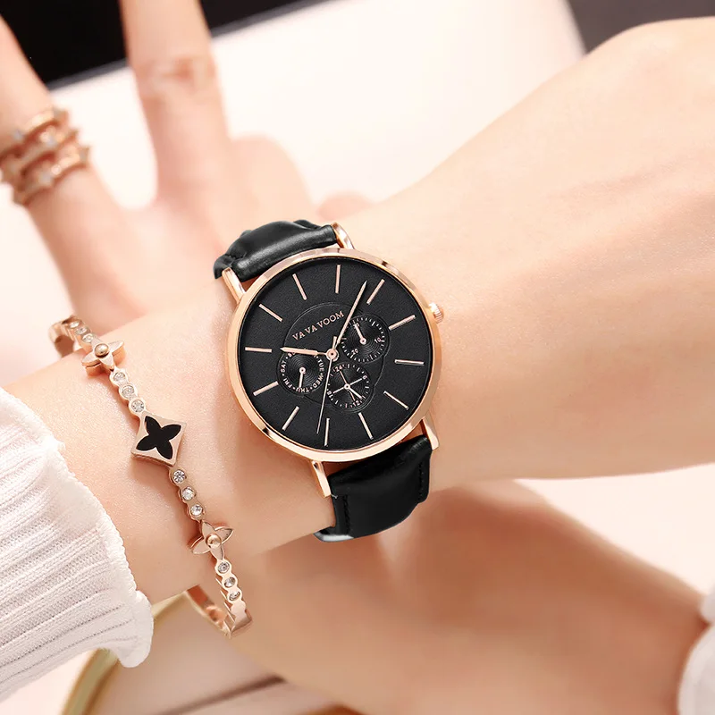 

VA VA VOOM Top Brand Women Watch Leather Strap Luxury Wristwatch Women Watches Female Clock Fashion Casual Quartz reloj mujer