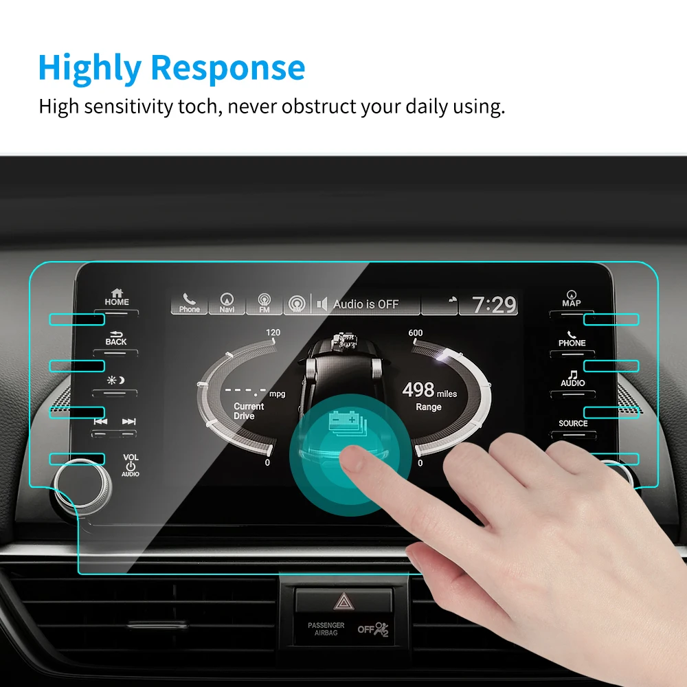Автомобильный gps навигационный экран протектор для Honda Accord HD Прозрачная защитная пленка из закаленного стекла авто аксессуары для интерьера