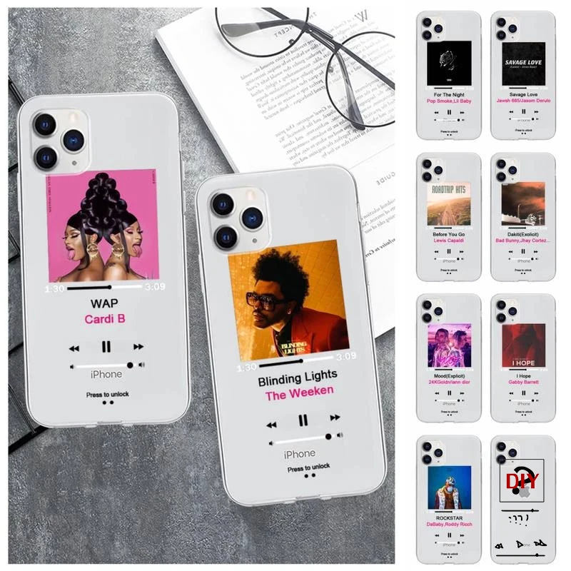 

Music player Popolar transparent soft mobile phone case for iPhone 12 11 pro max Xs X Xr 7 8 6 6s plus 5 5s se 2020 clear cover