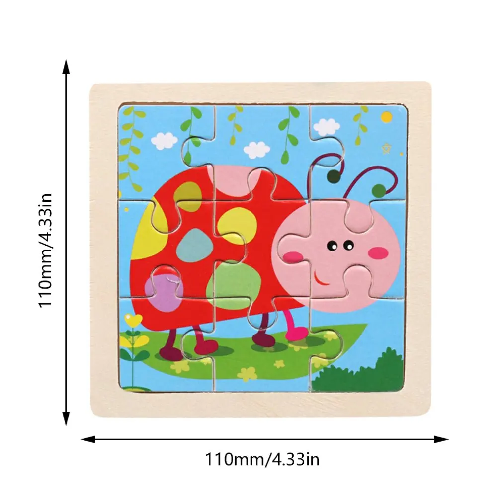 

Hot Sale 9 Slice Kids Puzzle Toy Animals and Vehicle Wooden Puzzles Jigsaw Baby Educational Learning Toys for Children Gift