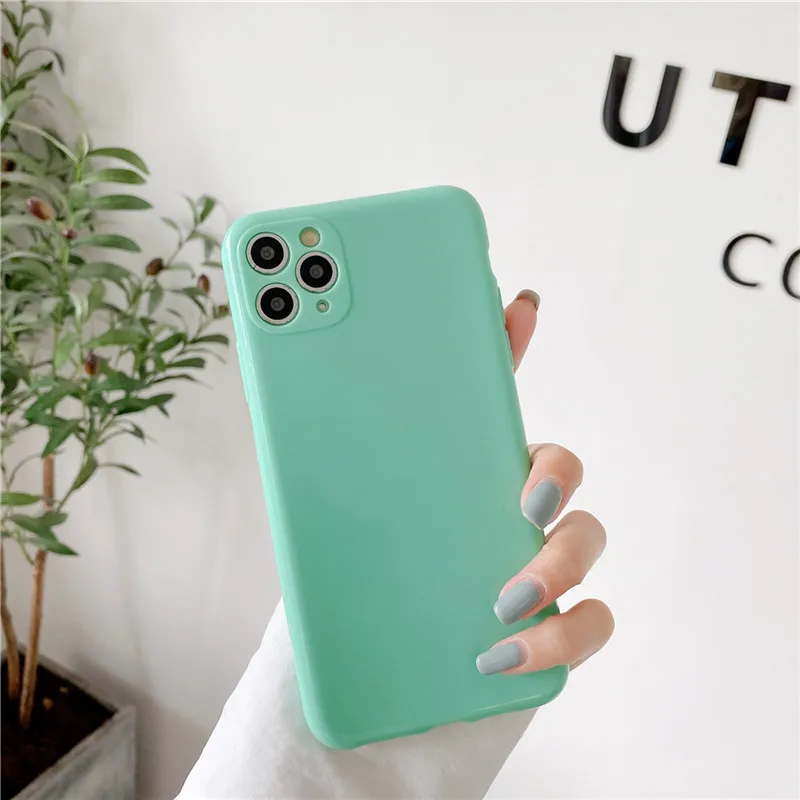 Lovebay Блестящий цветной чехол для телефона iPhone 11 Pro Max XR X XS 7 8 Plus мягкий однотонный