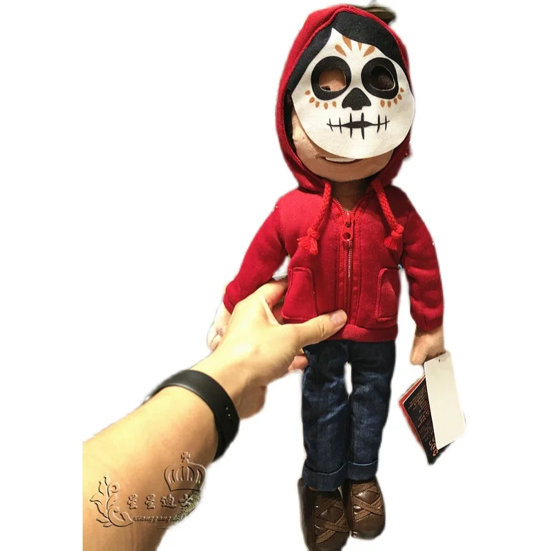 Disney Pixar-mu&ntilde;eco de peluche de Mickey Pixar con guitarra, m&aacute;scara de Halloween, juguete de peluche de Coco, mu&ntilde;eca de 50CM-0