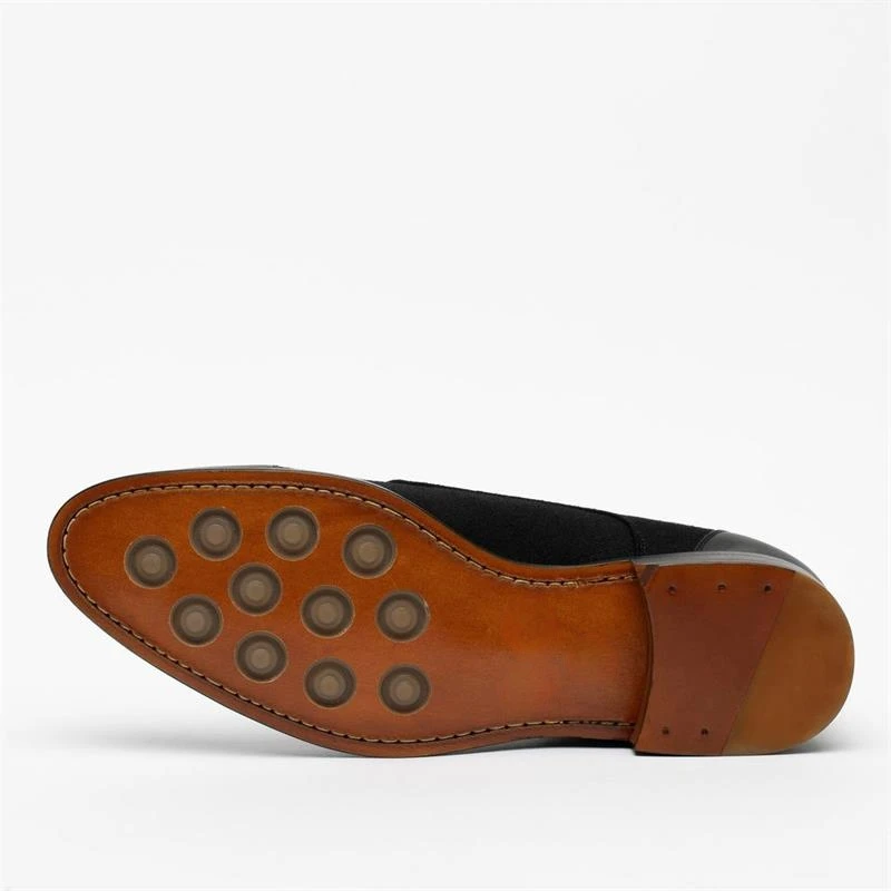 

Men's Black PU Stitching Suede Pointed Toe Lace-up Low-heel Non-slip Comfortable Fashionable Business Casual Oxford Shoes HL285