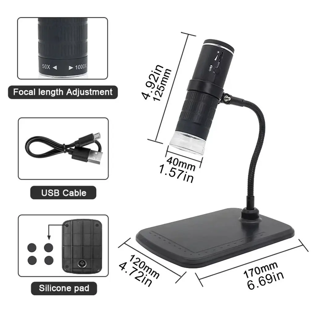 

1000X Digital Microscope High-definition 1080P LED USB WiFi Microscope Mobile Phone Microscope Camera For Smartphone