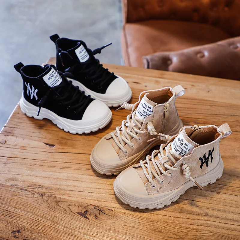 Осень-зима 2020 новые детские сапоги повседневные модные высокие для мальчиков и