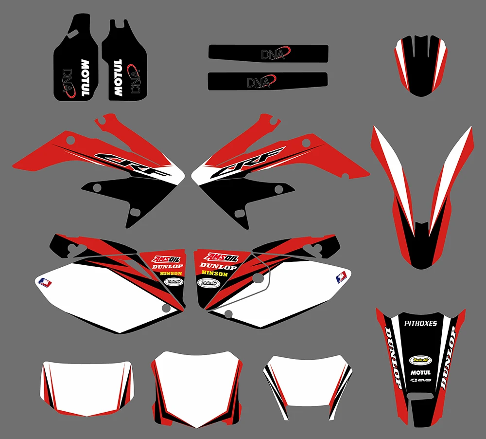 Набор наклеек для графики и фона Honda CRF250X 4 шт. 2004 2005 2006 2007 2008 2009 2010 2011 2012 CRF 250X|sticker