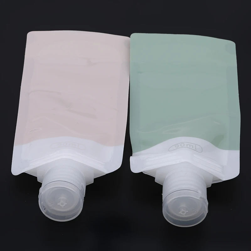 2pcs 90ML Portable Lotion Packing Bag Bottle Hand Sanitizer Bags Travel Cosmetic Organizer Soft Storage Shampoo Skin Milk | Красота и