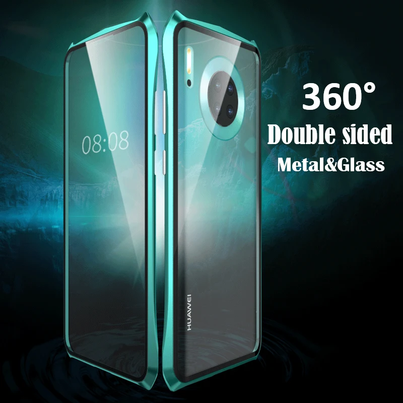 Двухсторонний стеклянный чехол для Huawei Mate 30 Pro с полной защитой 360 градусов