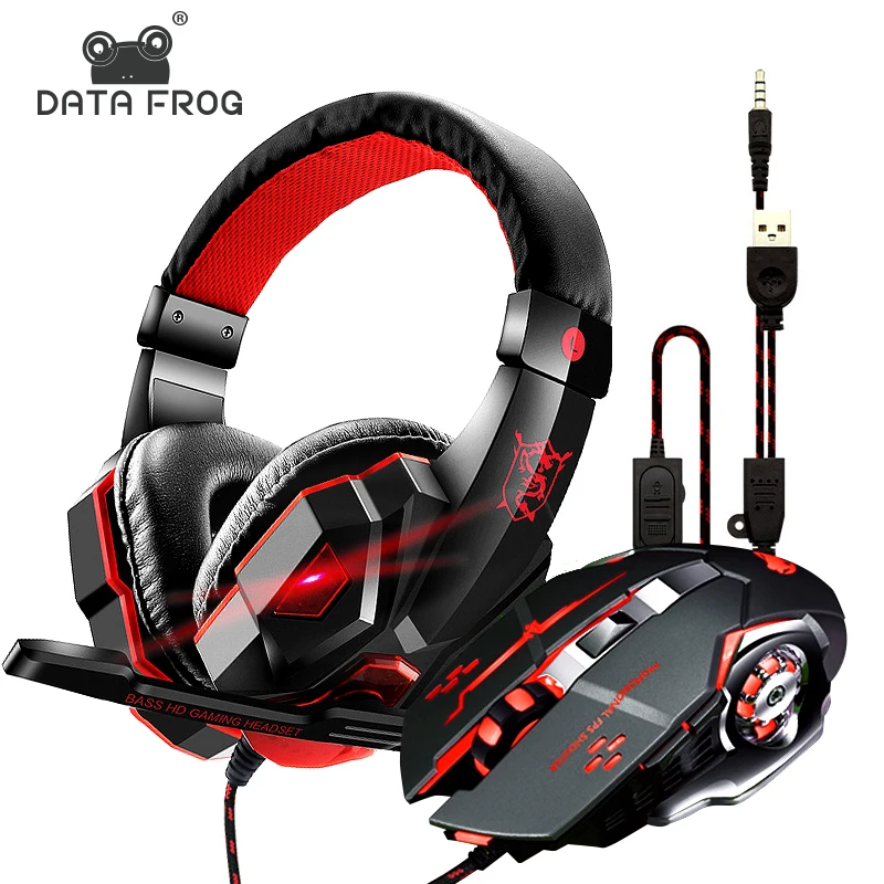Проводные Игровые наушники DATA FROG для мобильный телефон Mic Stereo Supper Bass Sony PlayStation 4