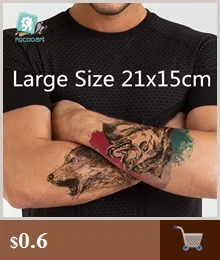Rocooart Wholesale 10PCS Temporary Tattoo Sticker Robotic Arm and English Letter Design Waterproof Men Body Art Tatoo