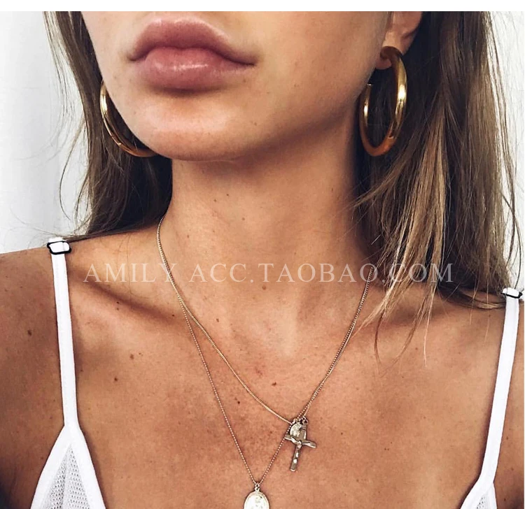 Большие серьги гвоздики из нержавеющей стали для женщин серебряные золотые 50