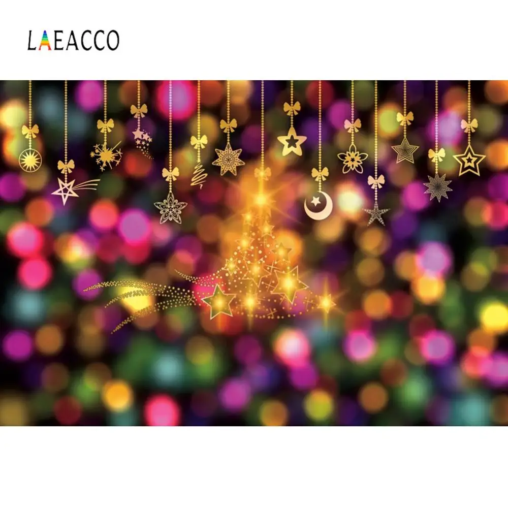 

Фон для детской портретной фотосъемки Laeaco с изображением рождественской звезды елки в горошек легкого размытия