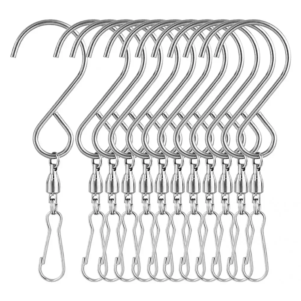 

Eco-Friendly 12Pcs Practical Wind Chime Pendant Hooks Smooth Hanging Hooks Sturdy Home Decor