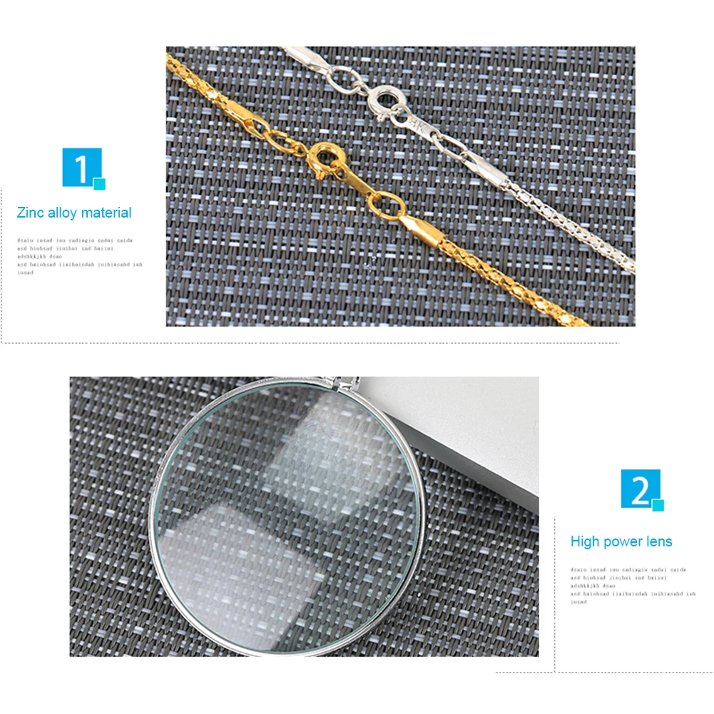 Декоративный Монокль ожерелье с 5-кратной лупой кулон увеличительным стеклом