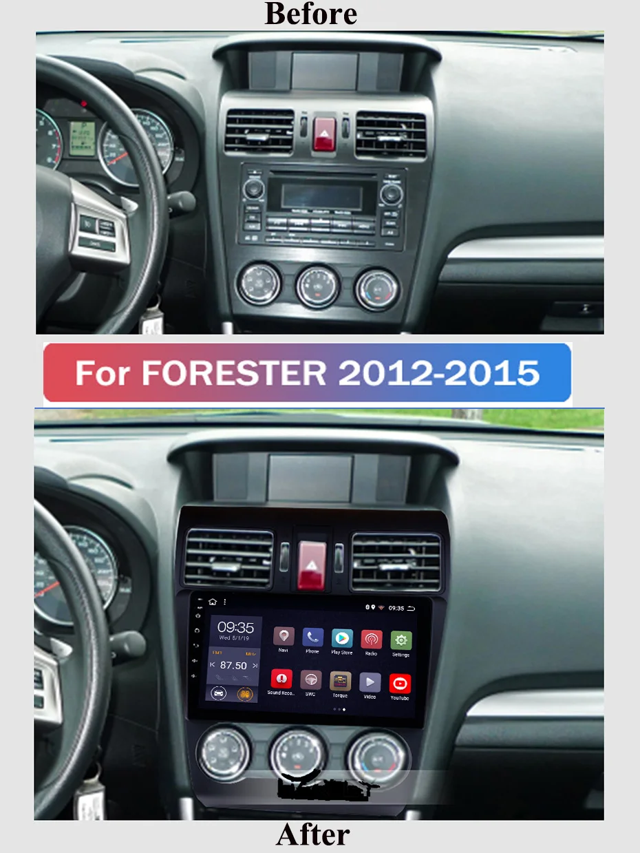 9 дюймов 2.5D IPS HD Мульти сенсорный экран Android8.1 2G RAM 32G ROM NAVI для Subaru Forester XV WRX 2012 2018 с BT