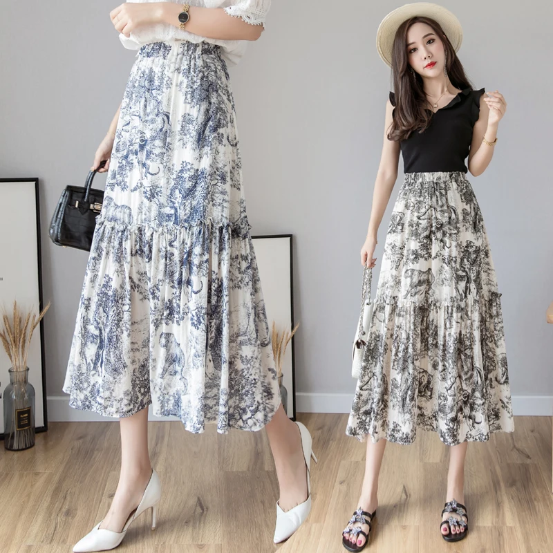 Женская длинная подиумная юбка роскошная винтажная модная плиссированная с