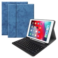 for ipad 9 7 2018 case bluetooth keyboard w pencil holder leather cover for ipad 2018 2017 pro 9 7 air 2 case russian keyboard