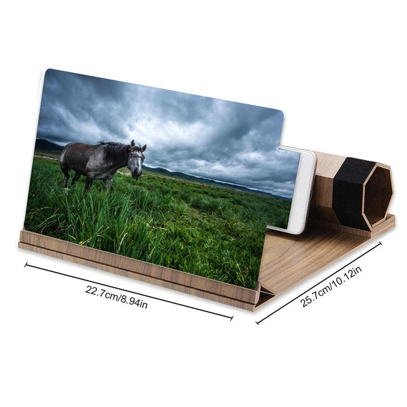 12 дюймов Hd Экран лупа твердой древесины зерна складной мобильный телефон