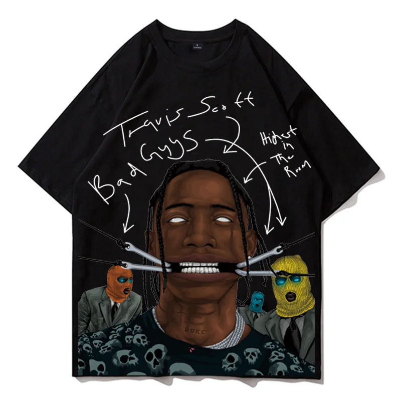 

2021 summer fashion men's cartoon loose and comfortable boutique T-shirt