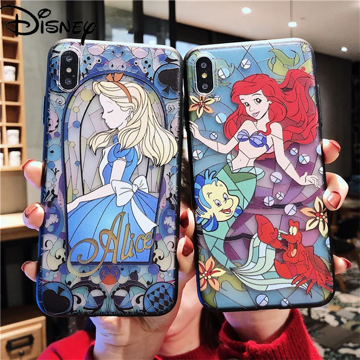 

Disney Cartoon Cute Girl Phone Case for iPhone 7/8P/SE/X/XR/XS/XSMAX/11pro/12promax/12mini/11promax/ Alice Mermaid Phone Cover