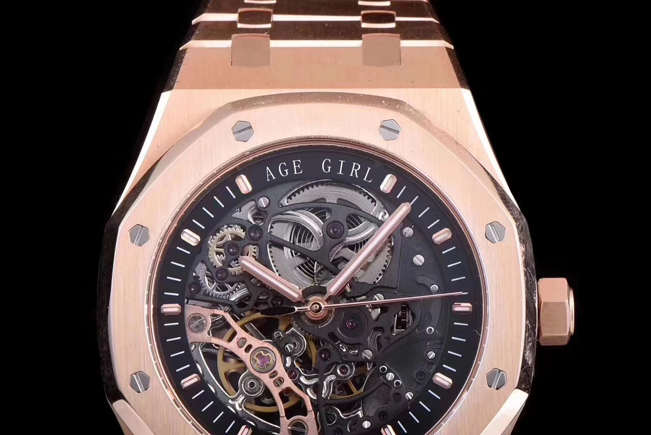 

2019 Classic New Automatic Mechanical Men Sapphire Glass Transparent Skeleton Rose Gold Black Tourbillion Watches AAA+