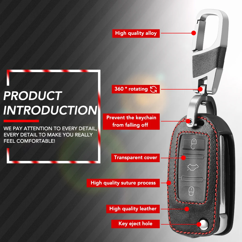 Кожаный мягкий чехол для автомобильного ключа из ПВХ Volkswagen VW Passat Golf Jetta Bora Polo Sagitar