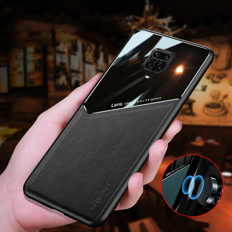 

Business shockproof Built-in Magnetic Patch Leather Phone Case For Xiaomi Redmi Note 9 10X 9S 9A 9C 9T Pro Max 4G 5G Back Cover