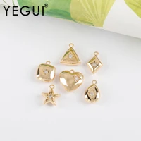 yegui m1050jewelry accessories18k gold platedcopper metalzirconscharmsjump ringjewelry makingdiy pendants10pcslot