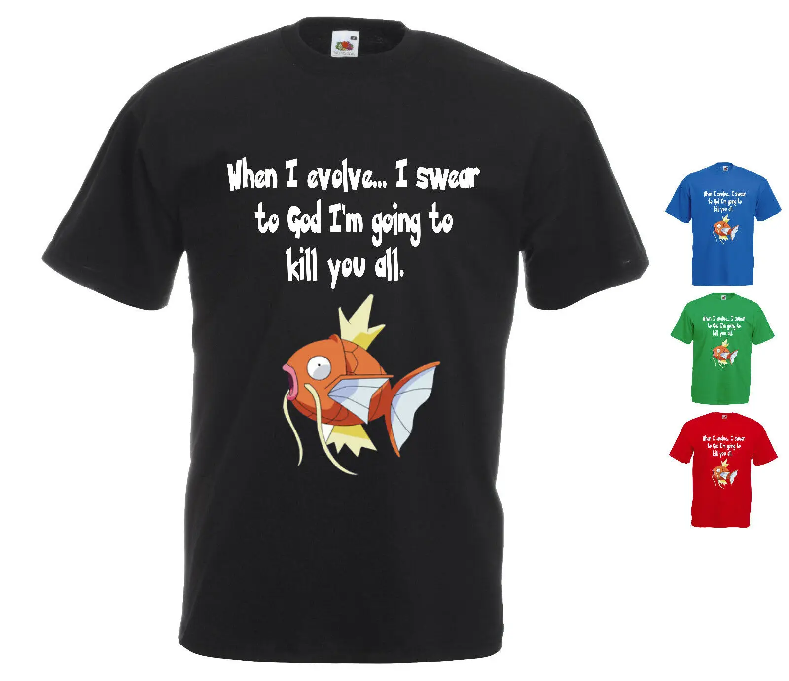 When I Evolve Magikarp Inspired футболка Koiking Fish Gyarados Аниме монстр| |